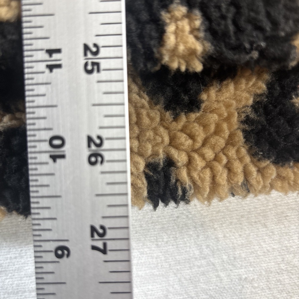 Mudpie Jacket Brady Sherpa Pullover Tan Leopard Print Size Medium